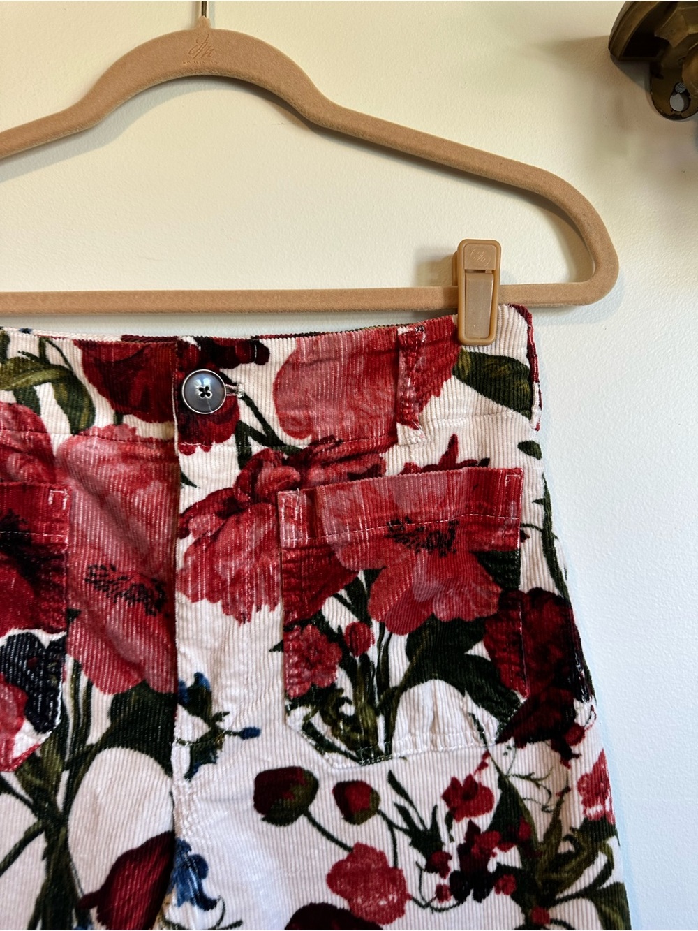 Anthropologie Maeve The Colette Corduroy Floral Pants Womens 26 - Picture 2 of 6